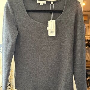 Vince Women's Charcoal Scoop Neck Sweater